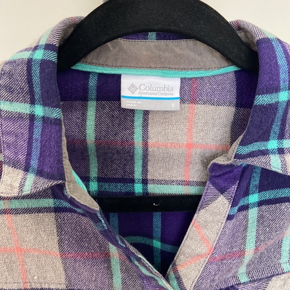 Columbia Simply Put plaid long sleeve flannel button up shirt women size small - Picture 3 of 7